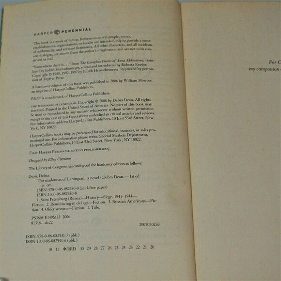 The Madonnas of Leningrad by Debra Dean 2007 Trade Paperback - Picture 6 of 6